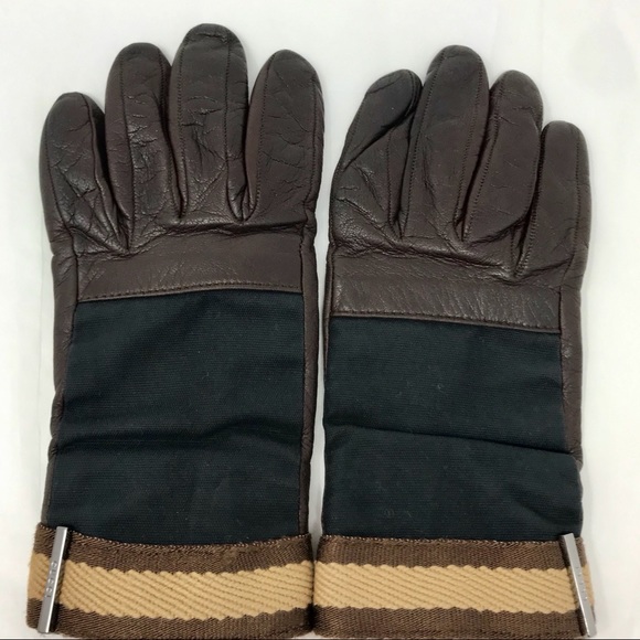 Gucci Leather and Wool Warm Winter Gloves - Picture 1 of 9